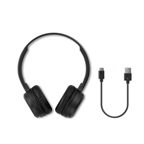 Headphone Philips bluetooth on-ear com microfone e energia para 15 horas na cor preto TAH1108BK/55 - Image 2
