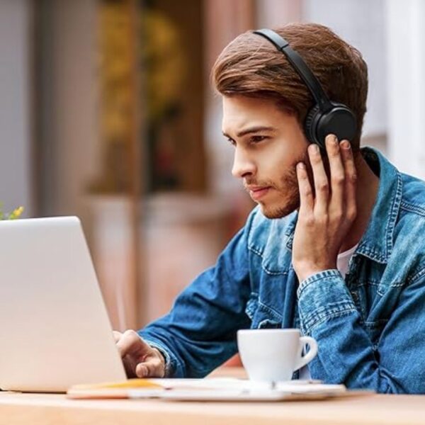 Headphone Philips bluetooth on-ear com microfone e energia para 15 horas na cor preto TAH1108BK/55 - Image 3