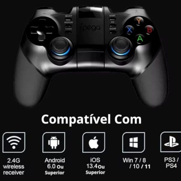 Controle Gamepad Manete PG9076 Com Bluetooth 5.0 e Dongle Wireless 2.4Ghz Compatível Com Para Celular Android - Image 3