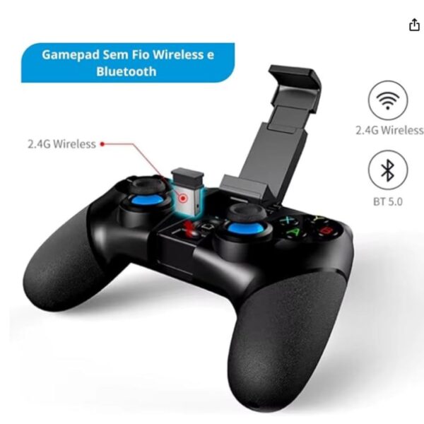 Controle Gamepad Manete PG9076 Com Bluetooth 5.0 e Dongle Wireless 2.4Ghz Compatível Com Para Celular Android - Image 2