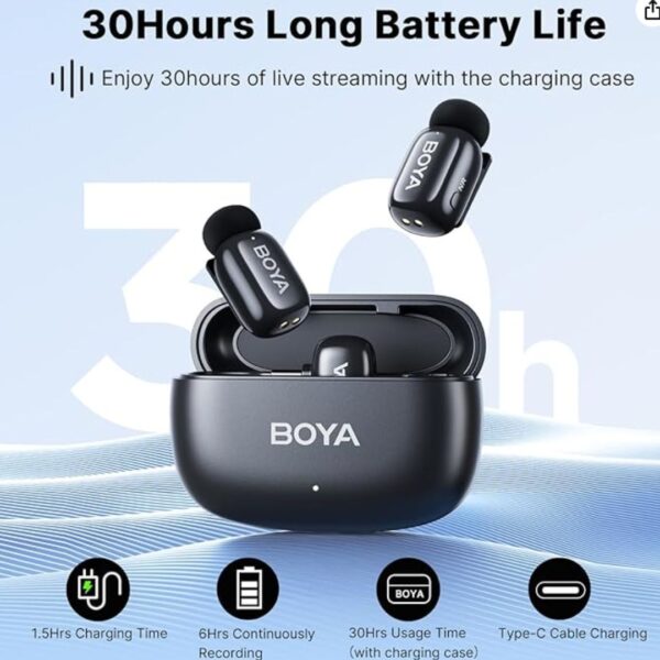 BOYA Mini-15 Microfone sem fio para iPhone com interface de iluminação certificada MFi - Image 3