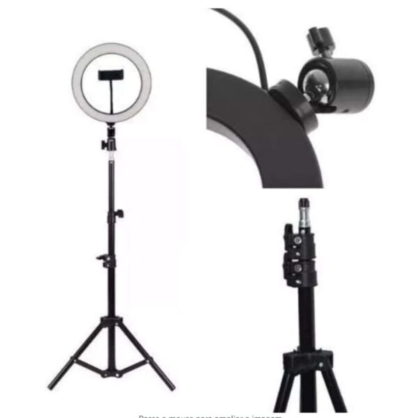 Kit Completo Ring Light Com Tripé Dimmer Youtuber Selfie Pro