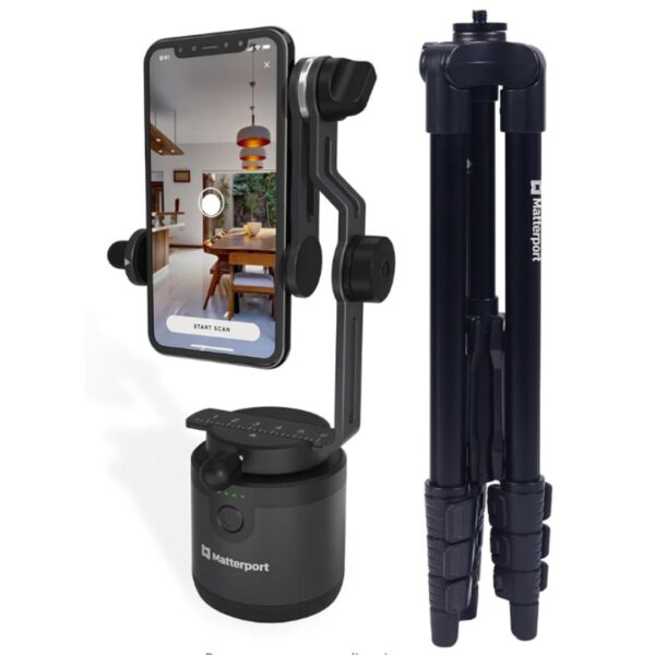 Matterport Estabilizador de Gimbal Axis - Montagem rotativa motorizada para digitalizações de fotos profissionais 3D Virtual Tour 360 com tripé portátil e dobrável
